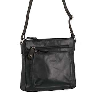 Milleni Nappa Leather Cross Body Bag in Duplicate in Black (NL2598)