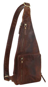 Pierre Cardin Rustic Leather Sling Bag  Chestnut (PC3229)