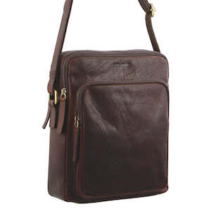 Pierre Cardin Rustic Leather iPad Cross-Body Bag in CHestnut (PC2804)