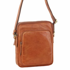 Pierre Cardin Rustic Leather iPad Cross-Body Bag in Cognac (PC2804)