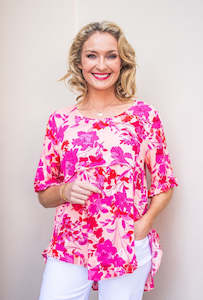 Womenswear: Willow Tree | Hi lo Top - Hot Pink