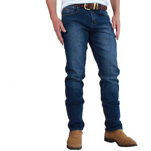 Womenswear: Ringers Western - Burke Mens Jean Tapered Slim Leg Mid Blue