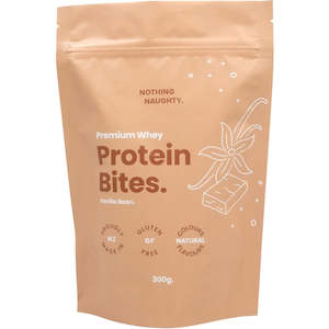 Nothing Naughty Protein Bars: Nothing Naughty • Premium Whey Protein Bites 300g - Vanilla Bean