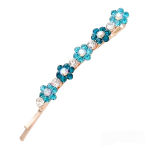 Brushes: Rhinestone Blue Flower Hair Clip