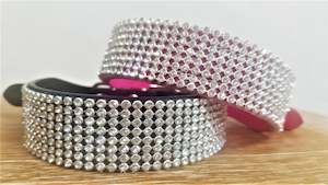 Accessories: Bling Diamante Collar for Dogs - Size Medium ~ Black