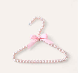 FAUX PEARL PET COAT HANGER  •  LIGHT PINK OR GREEN