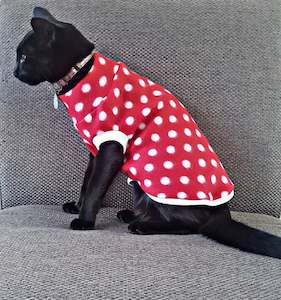 Sleeveless: STYLECOM.NZ ~ Designer Dog / Cat Top Sleeveless  Polka Dot ~ Size Small