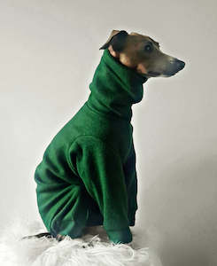 Dog Pjs: STYLECOM.NZ   DOG PJS - FOREST GREEN + LIME TRIM • SIZE L