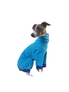 STYLECOM.NZ ~ Designer Dog PJs  Bright Blue + Purple Trim ~ Size Small