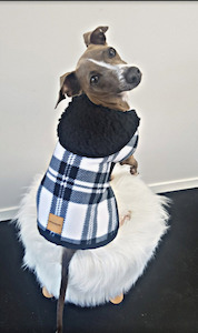 STYLECOM.NZ ~ Pure Envy Designer Dog Coat  Black + White~ Size Small