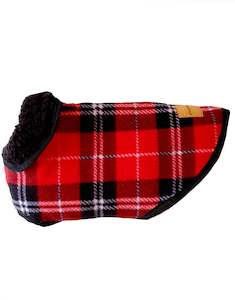 STYLECOM.NZ  ~ Stylish Designer Dog Coat  Red Tartan ~ Size Medium