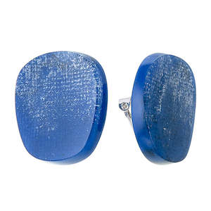 4302702BLUSQ00 earring VENUS 1bead clip, blue