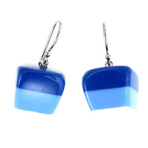 3300502BLUEQ00 earring SUMMER 1bead shorthook, blue