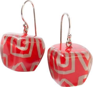 3300501REDDQ00 earring SUMMER 1bead shorthook, red