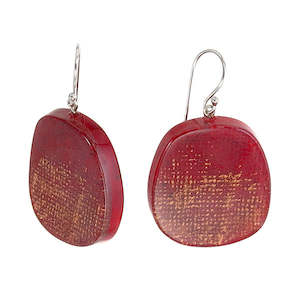 4300503REDCQ00 earring VENUS 1bead shorthook, red