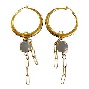 ER253-1G Round golden-trail Mystical hoop earrings