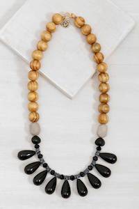 DN717-22 Drops Necklace Black