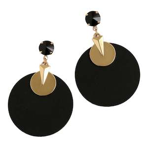 ER079 Packman Earring Black