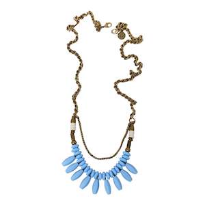 HN004 Havana Drops Necklace Blue