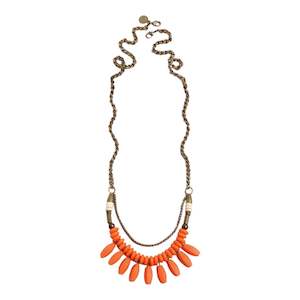 HN005 Havana Drops Necklace Orange