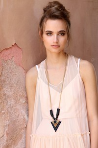 Shelly Dahari: GLN007 Gold Eye Long Necklace