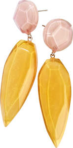 5350503COM1Q00,earring PLAYA 2beads pink, combinationorange