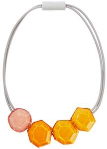 5350151COM1Q04,necklace PLAYA 4beads magnet, combinationorange