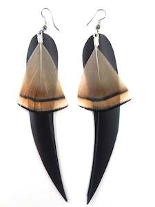 New Zealand Made: TUSK12LAGOLDS Feather Earring