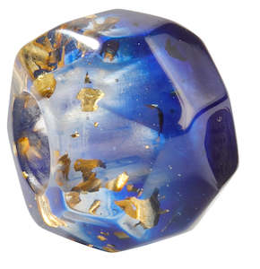 137BlissBGBLU Glitz Blue Gold Bead