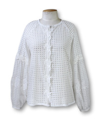 Pinko. Broderie Long Sleeve Blouse - Size M