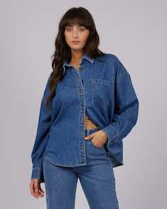 Clothing: All About Eve Maci Denim Shirt - Heritage Blue