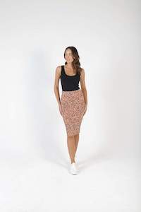 Betty Basics Maya Reversible Skirt Lynx Print