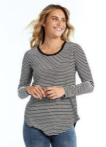 Betty Basics Megan Top-Black Stripe