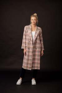 Mi Moso Clair Coat - Pink Check