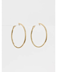 Stella Gemma: Stella + Gemma Gold Hoop Textured Earrings