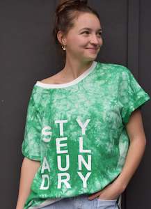 Style Laundry Tie Dye Slouch Tee Emerald