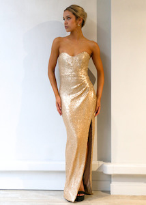 Womenswear: Adele Sequin Gown Champagne