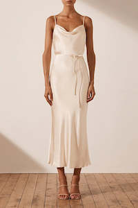 Womenswear: La Lune Bias Cowl Midi Cream