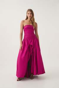 Violette Bubble Hem Magenta Maxi