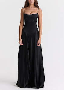 Anabella Lace Up Maxi Black