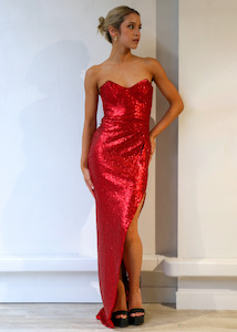 Adele Sequin Gown Red