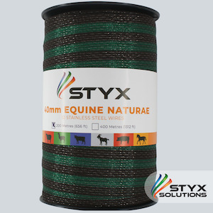 Equine Naturae 40mm Brown Green Brown-12 wires x 200m Styx Solutions