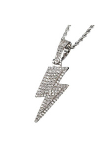 Iced Lighting Pendant - White Gold