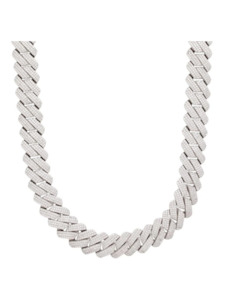 12MM Iced Cuban Chain - White Gold