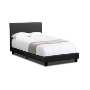 Furniture: Vause Bed Frame Dark Grey King Single