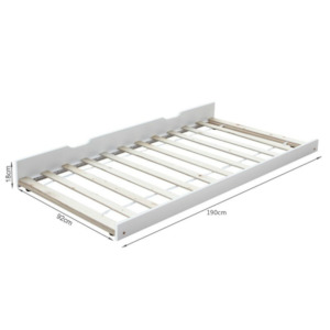 Hartland Link Trundle Bed Without Legs White King Single