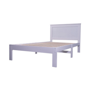 'Metro' Solid Pine Bed Frame White King Single