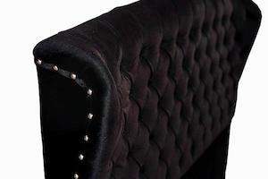 Furniture: BIRMINGHAM Headboard Black Velvet King