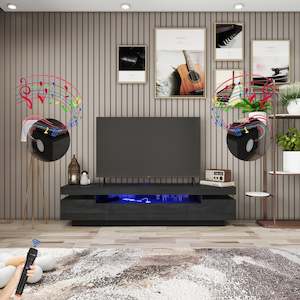 Furniture: Roux BLACK TV UNIT