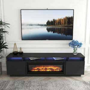 'Toro' RGB LED Lighting TV Unit With Electric Fireplace